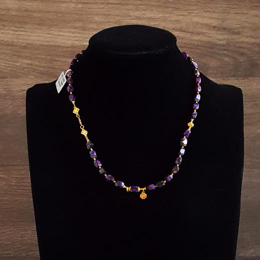 【天然正品】舒俱来AU750黄金配天然皇家帝王紫柱型舒俱来项链4.5-6.0MM（皆取最大值）链长：45CM女士151125JJ03 商品图6