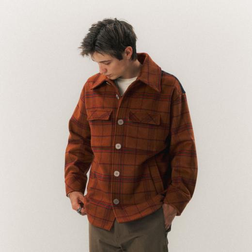 GRAM法兰绒衬衫运动休闲复古翻领外套男新款UPPERVOID二普纬度 商品图3