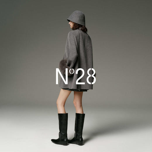 N°28【千金风】羊毛呢大衣女秋围巾设计感毛呢外套 8855A1D609  商品图4