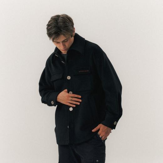 GRAM法兰绒衬衫运动休闲复古翻领外套男新款UPPERVOID二普纬度 商品图2