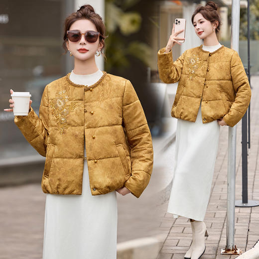 新中式国风棉服，洋气显瘦短款羊毛棉小棉袄HR-SHIY2651 商品图1