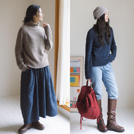 绽放814朵/花絮毛衣·纯羊绒花纱彩点绞花半高领套头毛针织羊绒衫 商品图2