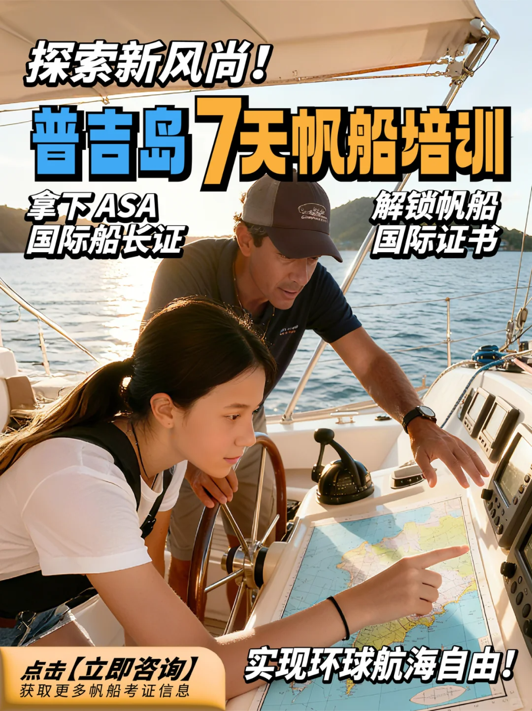 泰国普吉岛七天六晚帆船培训课程航海之旅