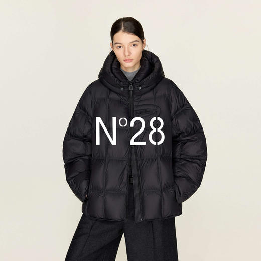 N°28 轻奢90鹅绒服女秋冬保暖高级感通勤宽松休闲连帽羽绒服外套8855A1Y237 商品图3