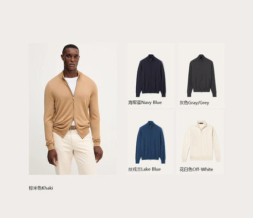 LP2025男士新款羊毛蚕丝拉链针织夹克衫 商品图1