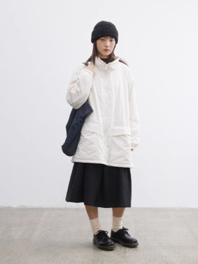 步履不停/5D25010C/100羊毛填充超轻保暖立领中长款棉服