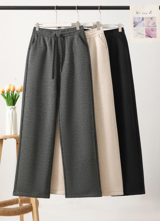 【YW】无忧购羊绒超细条妈妈裤加绒保暖保暖休闲直筒裤2908#（截单后3-5天发货） 商品图0