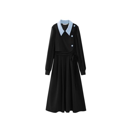 【6折秒杀】鹿向南《蔚蓝夜旅人》法式假两件时尚2025秋季连衣裙女新款长裙子LXN273183 商品图4