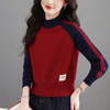 短款洋气大码女装毛衣，高级感拼色打底衫CC-MY-1300 商品缩略图1