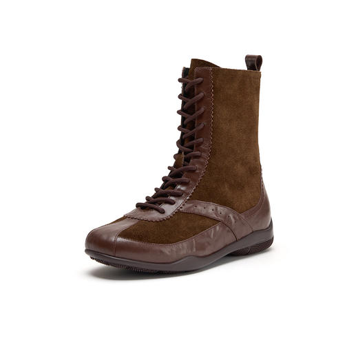 【云粉节】BF楼Bata拳击靴女2025冬款休闲牛剖皮百搭时装靴ACC44DZ5   吊牌价1259   活动价699 商品图0