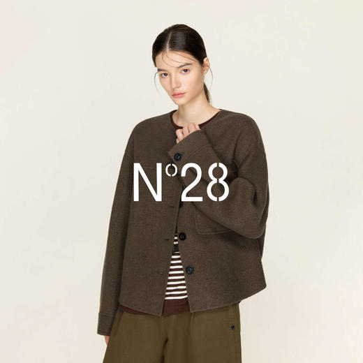 N°28【零压感】山羊绒毛呢外套女秋冬短款宽松复古小个子呢上衣8855A1D709  商品图3