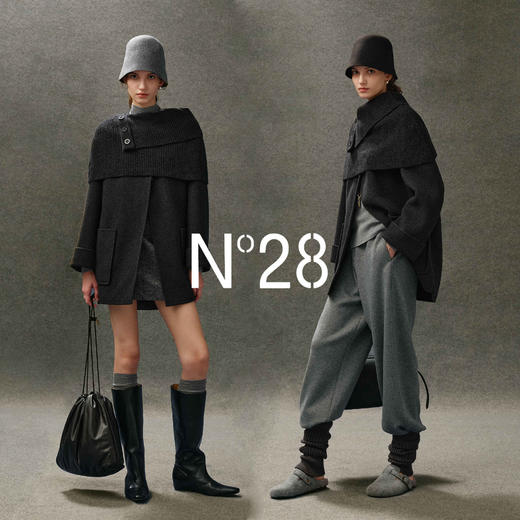 N°28 秋冬2025新款深灰色毛呢大衣女羊毛呢外套 8855A1D576  商品图1