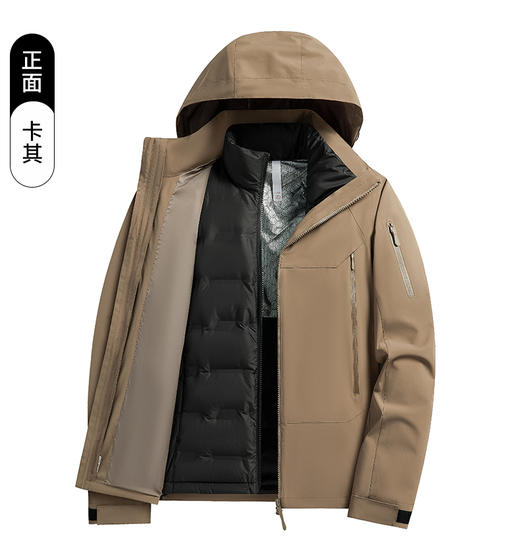 【热销爆款】羽绒三合一冲锋衣｜-25℃极寒防护｜90%白鸭绒填充｜BS9808YR-LY 商品图4