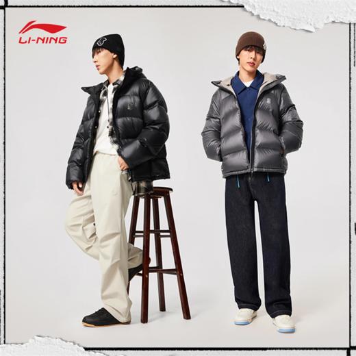 李宁反伍BADFIVE男子防泼水宽松短羽绒服AYMV501 商品图4