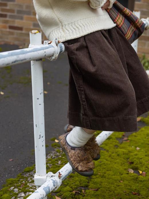 步履不停/5D45067C/半松紧巧克力棕灯芯绒六分裙裤 商品图0