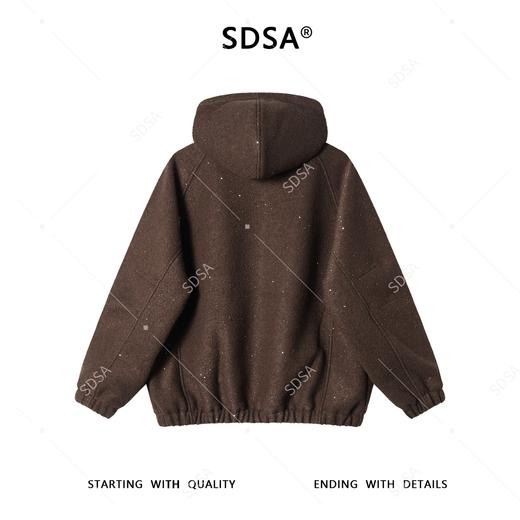 SDSA男士秋冬新款痞帅男装港风复古亮片拉链立领连帽卫衣外套百搭 商品图5