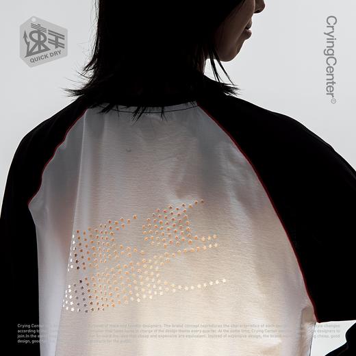CryingCenter 镭射镂空星星logo吸湿速干运动羽毛球插肩拼色长袖 商品图0
