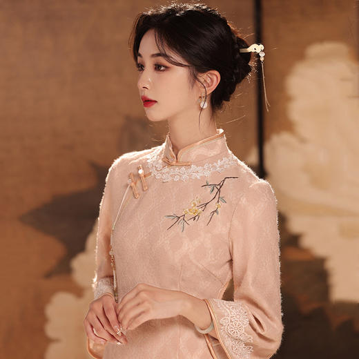 倒大袖国风中式长款改良旗袍年轻款SC18748 商品图4