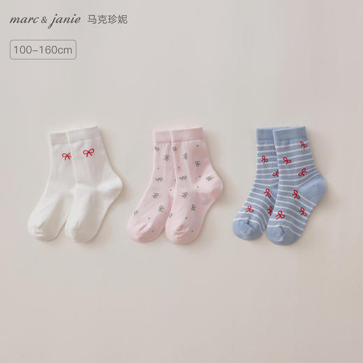 马克珍妮女童四季穿蝴蝶结中筒袜2025年新款551898 商品图0