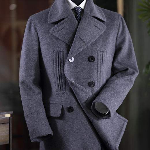 新款秋冬男士海军中款大衣  两色可选 商品图1