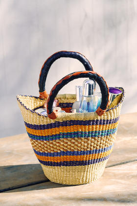 伽罗 JALO 非洲进口加纳手工编织草编U型篮子