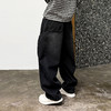 徐太浪【多口袋 立体裁剪】加绒休闲裤男秋冬宽松直筒裤黑色长裤 商品缩略图1