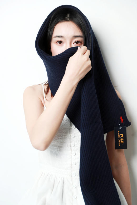 围巾+帽子一起，原包装两件套。小标刺绣加厚全棉围巾套装C112260 商品图8