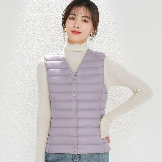 花羽辰 轻薄羽绒内胆 男女款 马甲/长袖 可变V领 基础修身 内胆保暖 多色可选 商品图3