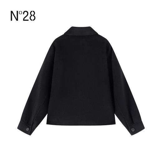 N°28 2025秋冬新款复古双排扣羊毛开衫女宽松通勤风显瘦韩版衬衫外套885591D737  商品图7