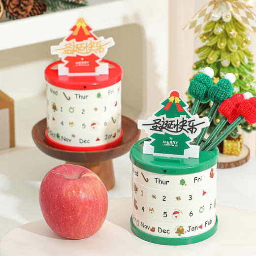 【圣诞礼物】圣诞包装礼盒平安夜苹果盒 圣诞日历笔筒儿童礼物创意玩具 商品图2