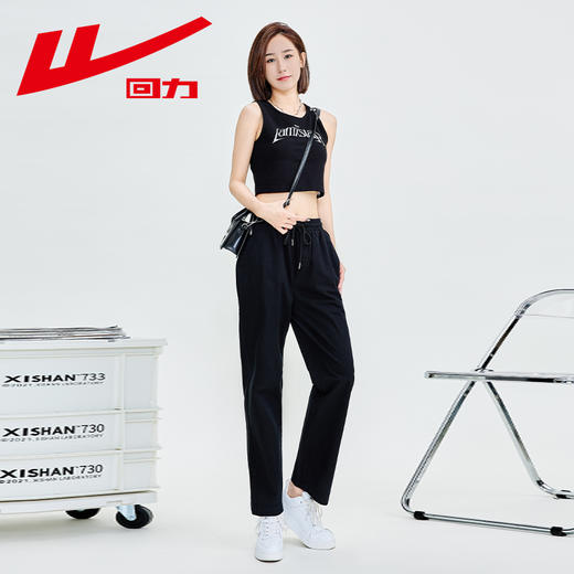 回力裤子女秋季2025新款薄款小个子直筒休闲裤子显瘦高腰工装裤女 商品图0