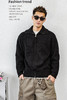 徐太浪【肌理纹 双拉链】翻领开衫毛衣男秋冬休闲大码针织衫外套 商品缩略图4