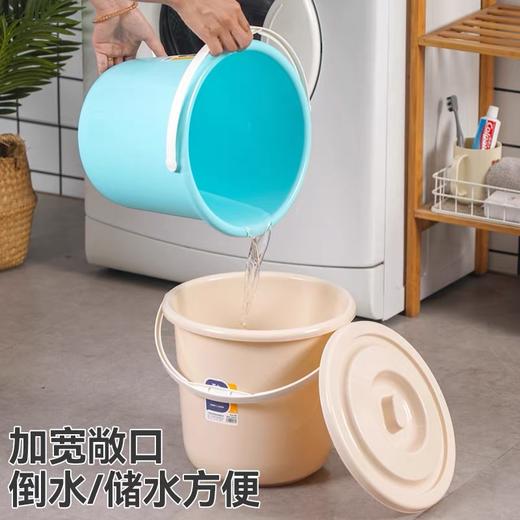 带盖小水桶 塑料迷你桶 小塑料桶搞卫生清洁桶美术洗笔桶钓鱼桶手提水桶手提收纳桶随机颜色1个 商品图2
