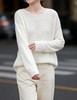 松弛感无缝一字领羊绒羊毛混纺套头上衣 商品缩略图7