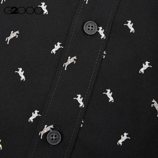 G2000男装FW25【纯棉/抗皱免烫】马年印花长袖休闲衬衫56120858 商品图3