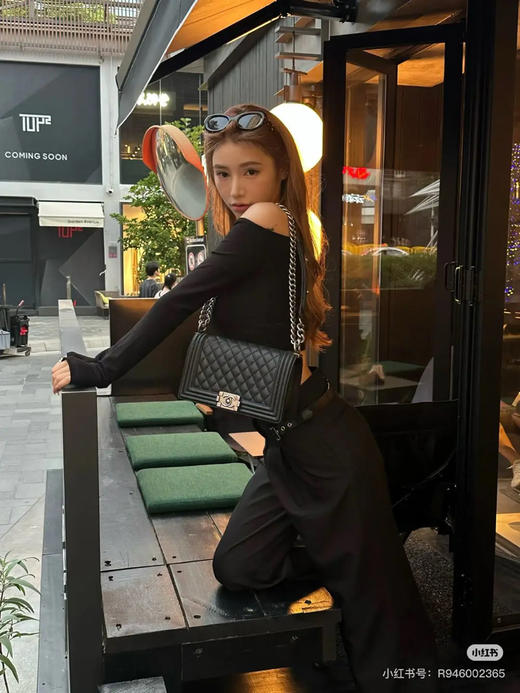 Chanel leboy 黑银 牛皮 中号 芯片款 商品图3