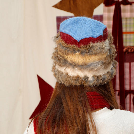 撞色针织毛绒盆帽渔夫帽-纪念日百货门店同款167044970 商品图3