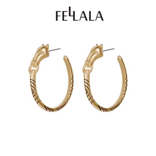 2楼Fellala/翡拉拉「天马」系列耳圈时尚饰品耳环首饰高级感饰品货号925429103吊牌价899现价809 商品图0