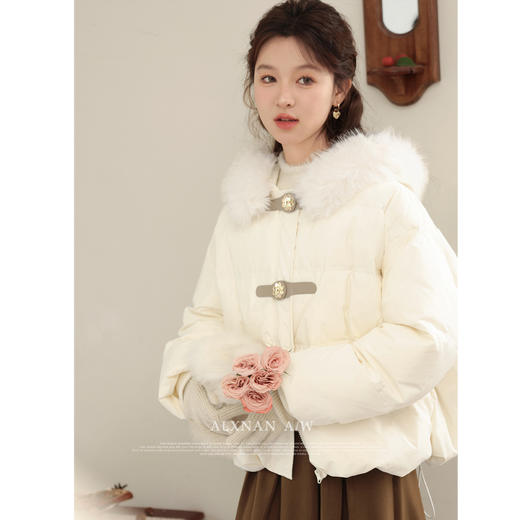鹿向南「昆仑煮雪」新中式羽绒服新款90白鸭绒外套2025冬季外套女 商品图2