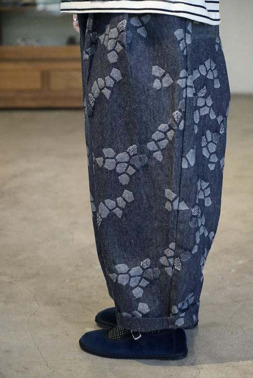 Tumugu 提花织图案阔腿裤休闲裤(2色可选) 商品图10