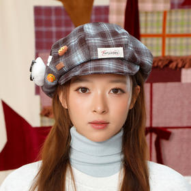 卷毛小狗格纹时尚潮流贝雷帽-纪念日百货门店同款167997922