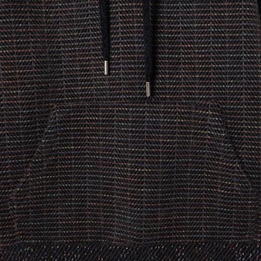 WY1439SDSA男士秋冬新款痞帅男装潮牌绒毛提花条纹抽绳连帽卫衣百搭时尚 商品图3