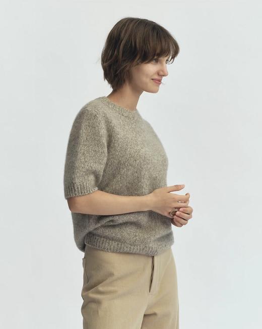 Jai 麦秆色丝羊绒短袖上衣 商品图3