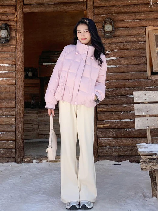 【百图lulu定制】【阳光羽绒服】清新 自然 双拼色 连帽（可拆卸）短款羽绒服 商品图12