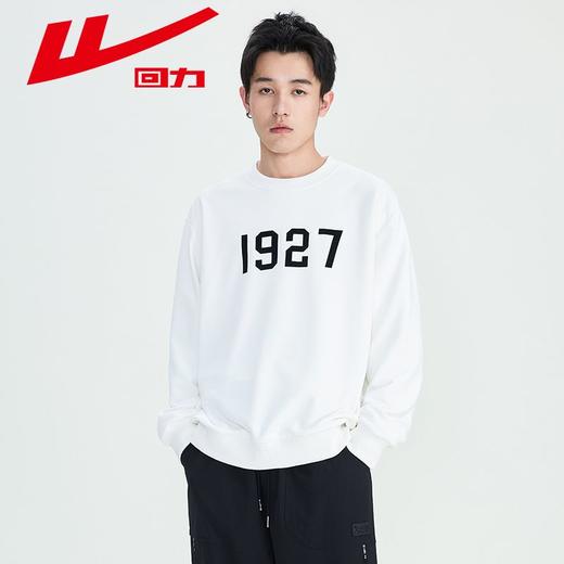 回力圆领卫衣男2025春秋新款美式复古无帽套头男生长袖宽松打底衫 商品图2