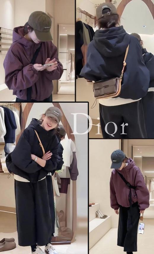 抽绳夹棉连帽冲锋衣外套女款！2025秋冬宽松休闲加厚保暖棉服通勤风！ 商品图2