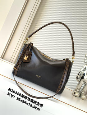 秋冬特惠💰1590 渠道级LV【全钢五金 MB163c01变码芯片】te级LV 全套包装 M26359油蜡皮深咖色 本季 Express 中号手袋