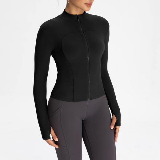 跃牌【倚窗听雨】Athena lulu瑜伽服女短款修身显瘦立领运动外套裸感健身长袖上衣WT17 商品图2