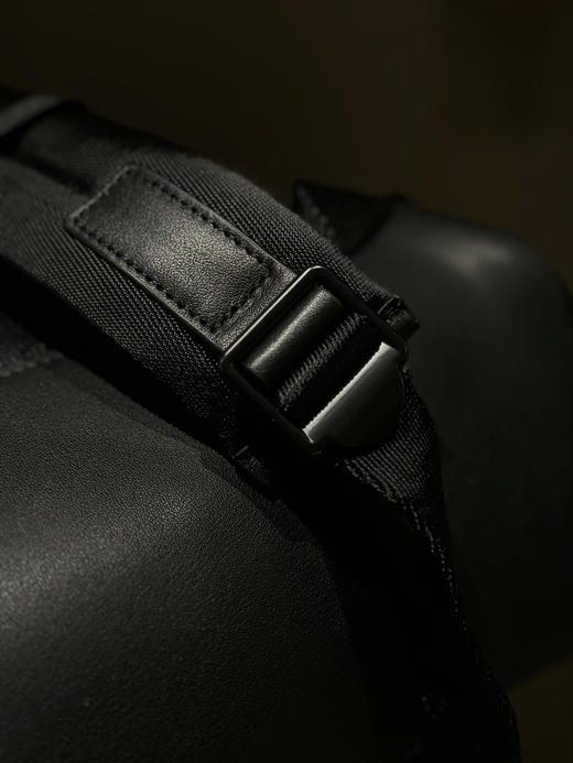 巴家徽标刺绣拉链开合格纹双肩包 商品图10