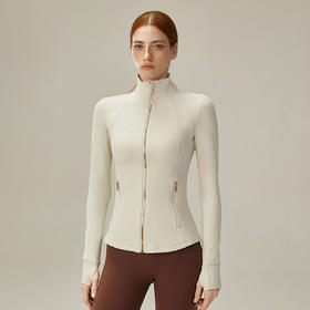 跃牌【倚窗听雨】Athena lulu瑜伽外套女NlLlT芯吸修身立领瑜伽服裸感健身运动夹克WT16